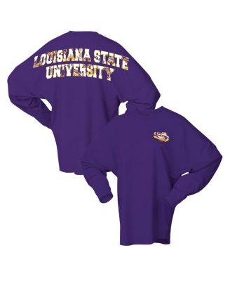 Spirit Jersey - Women's Purple LSU Tigers Oversized Preppy Long Sleeve T-Shirt