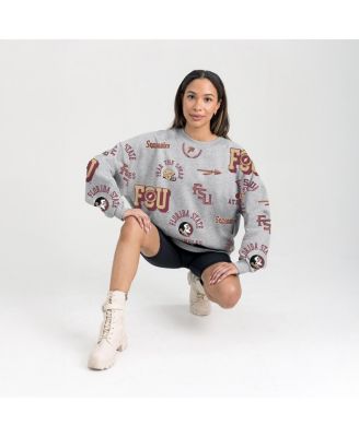 Women's Gray Florida State Seminoles Always on Repeat Fleece Sweatshirt