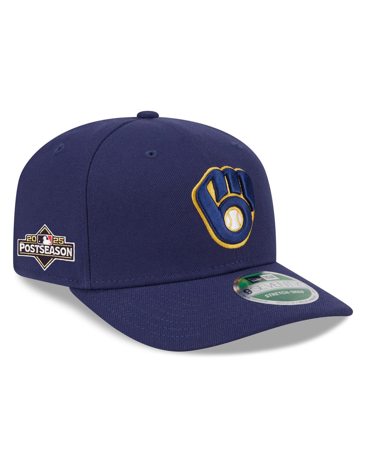 New Era Men's Navy Milwaukee Brewers 2025 Mlb Postseason Side Patch 9seventy Adjustable Hat In Brown