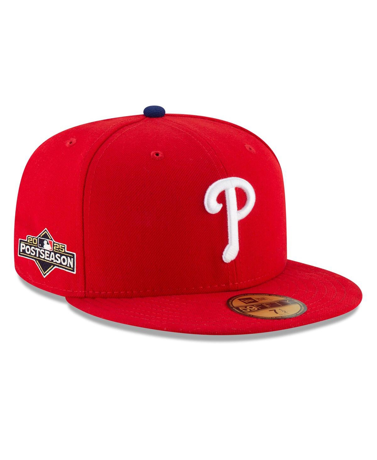 New Era Men's Red Philadelphia Phillies 2025 Mlb Postseason Side Patch 59fifty Fitted Hat