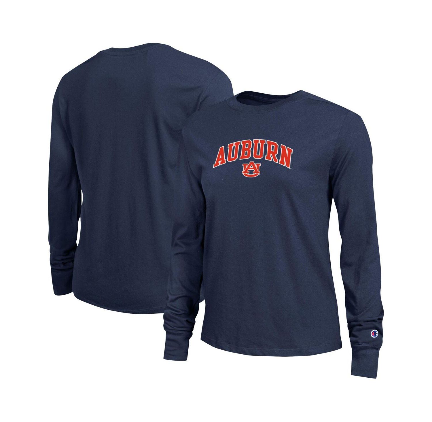 Women's Navy Auburn Tigers Arch Over Logo Long Sleeve T-Shirt