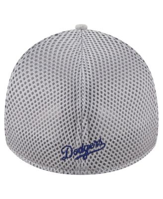 Men's Gray Los Angeles Dodgers Visor Paint Splatter 39THIRTY Flex Hat