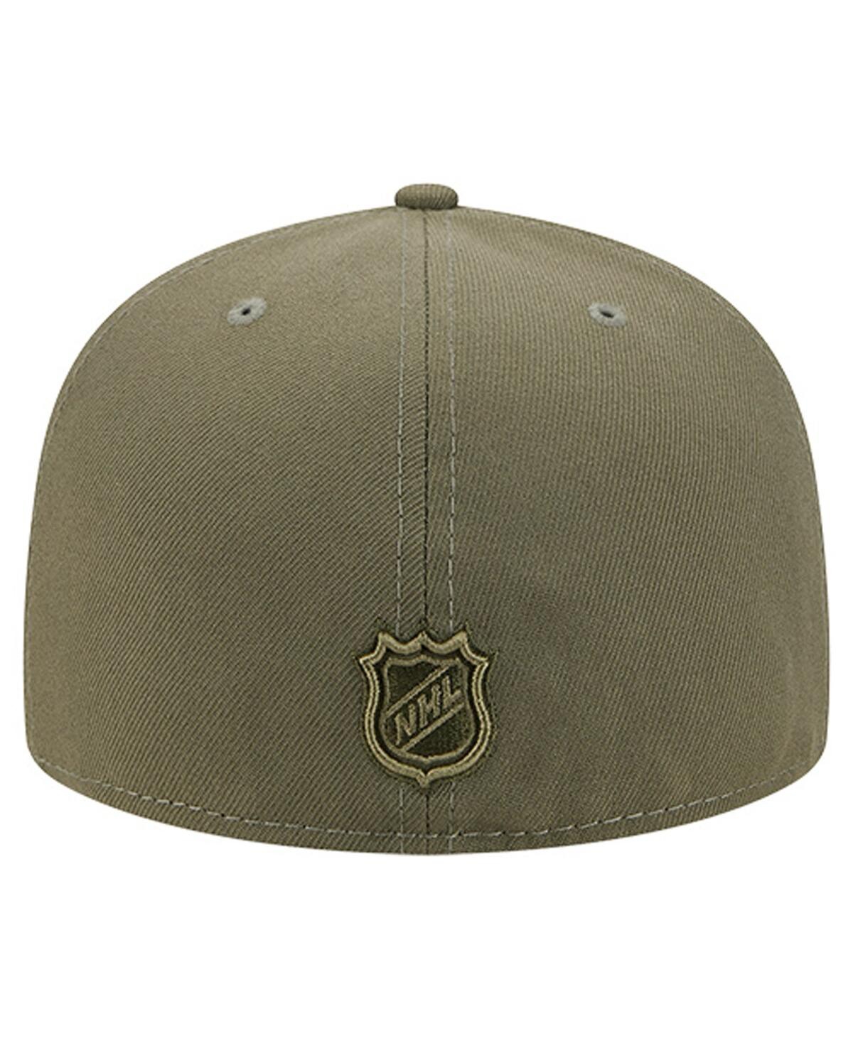 New Era Men's Olive Colorado Avalanche Military Appreciation Flag 59fifty Fitted Hat In Green