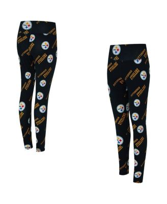 Concepts Sport - Women's Black Pittsburgh Steelers Mosaic Allover Print Leggings