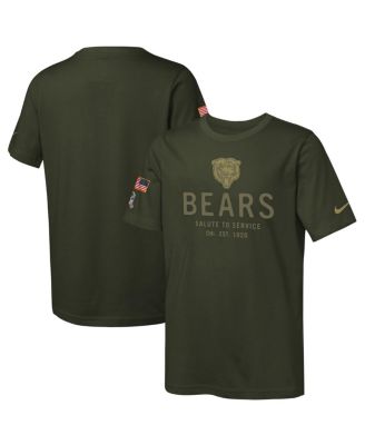 Nike - Big Boys and Girls Olive Chicago Bears 2025 Salute to Service Sideline Dri-FIT T-shirt