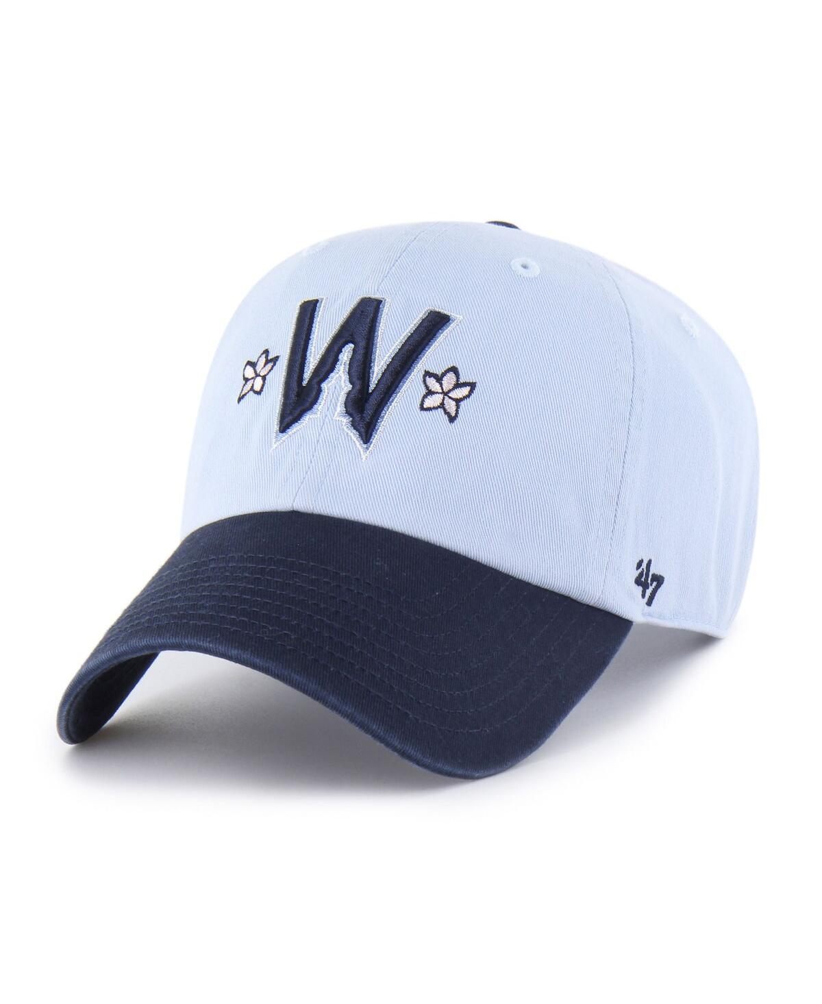 47 Brand Men's Light Blue Washington Nationals 2025 City Connect Clean Up Adjustable Hat In Blue