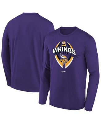 Nike - Big Boys and Girls Purple Minnesota Vikings Primetime Legend Icon Long Sleeve Performance T-shirt