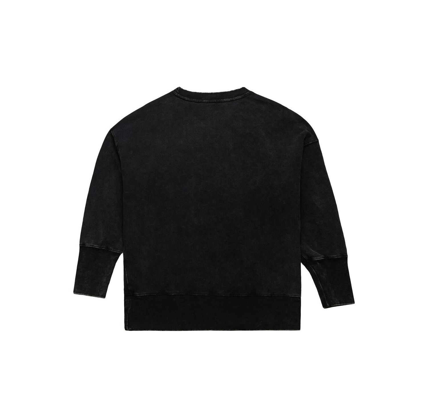 Women's Black Las Vegas Raiders Delineate Mineral Wash Crewneck Sweatshirt
