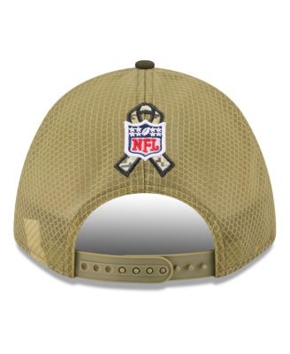 Big Boys and Girls Green/Dark Green Baltimore Ravens 2025 Salute to Service 9FORTY A-Frame Adjustable Hat