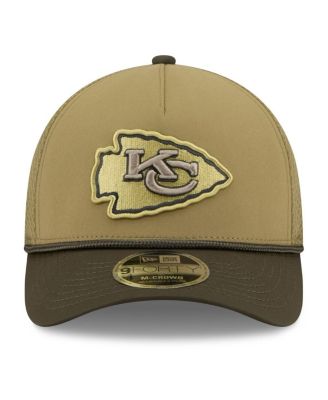 Big Boys and Girls Green/Dark Green Kansas City Chiefs 2025 Salute to Service 9FORTY A-Frame Adjustable Hat