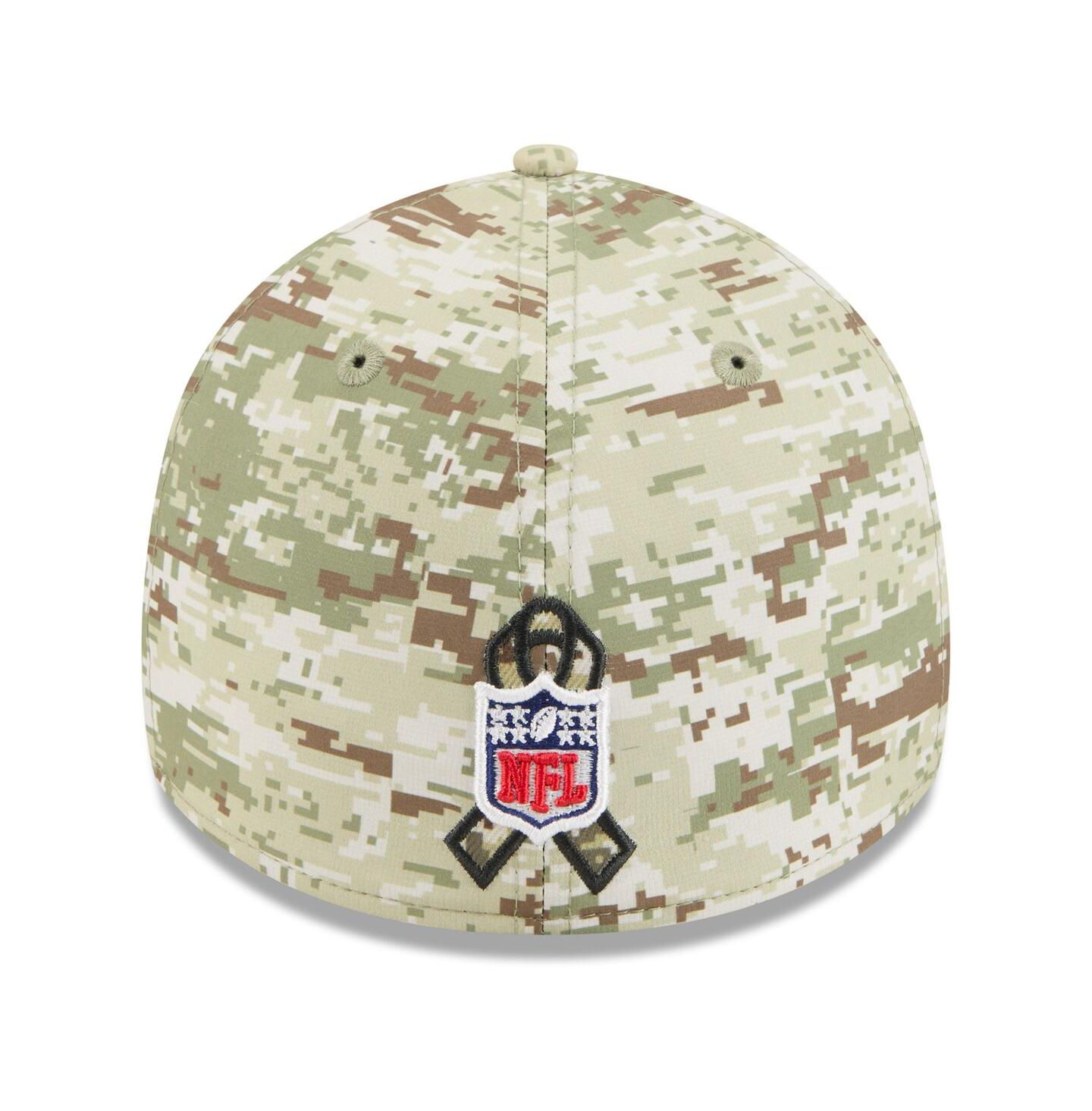Мужская кепка New Era Camo, Dark Green Dallas Cowboys 2025 Salute to Service 39THIRTY Flex Hat — фото 4