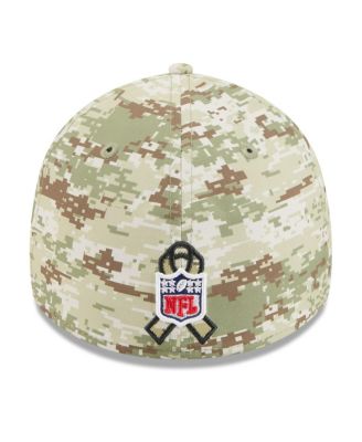 Men's Camo/Dark Green/Dark Green Las Vegas Raiders 2025 Salute to Service 39THIRTY Flex Hat