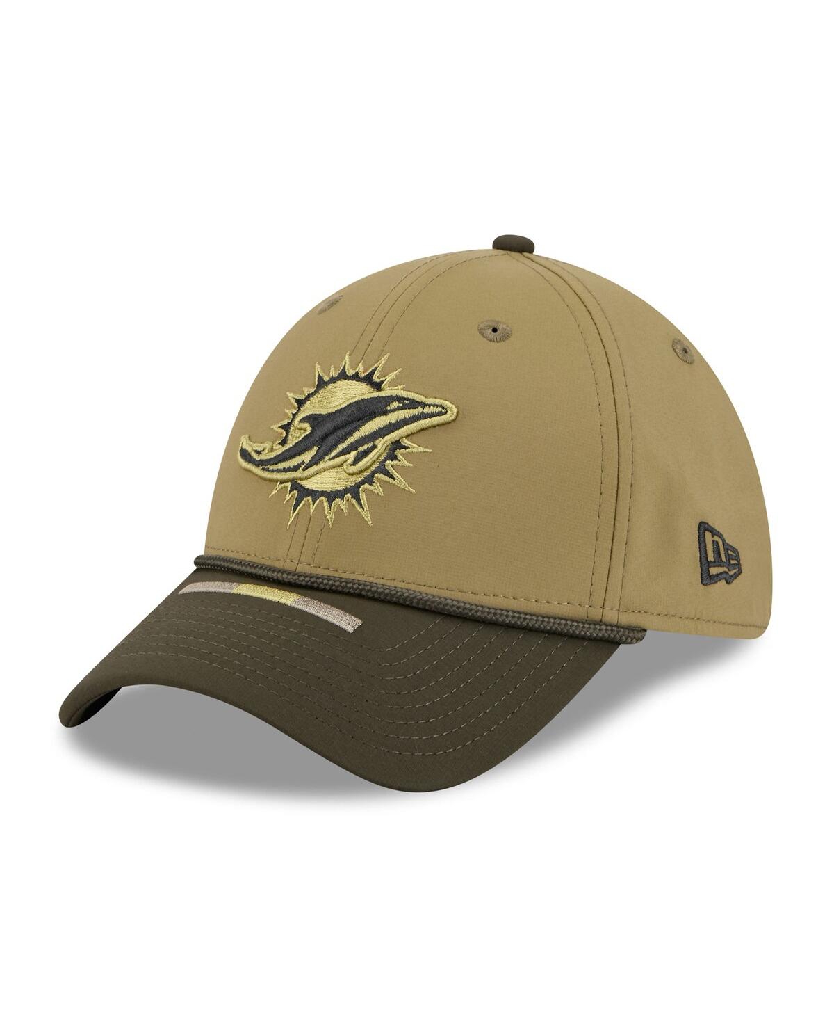 New Era Men's Green/dark Green Miami Dolphins 2025 Salute To Service 39thirty Flex Hat In Green