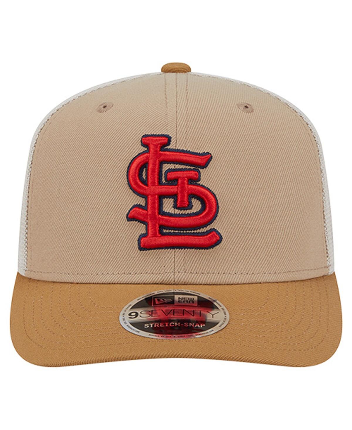 New Era Men's Stone/white St. Louis Cardinals 9seventy Trucker Adjustable Hat In Brown