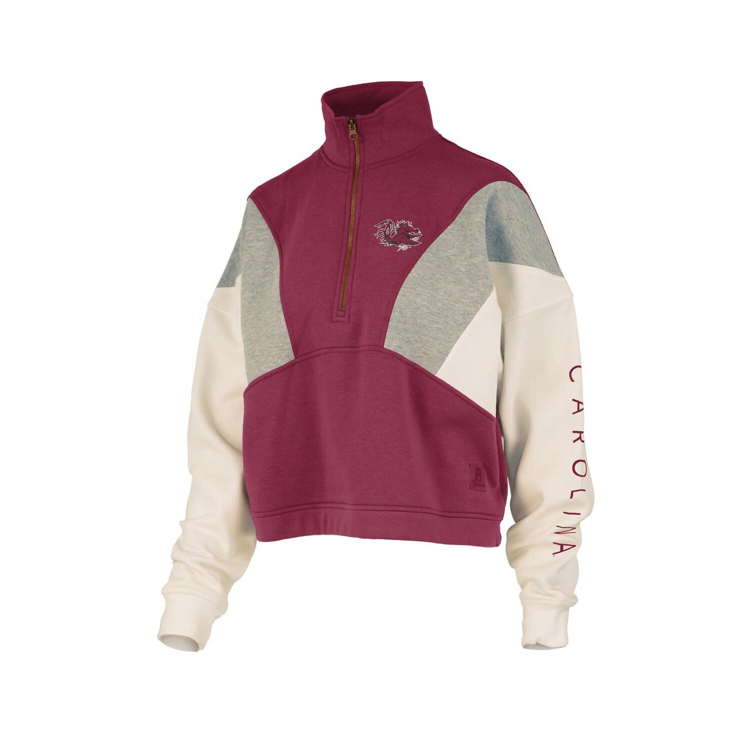 Women's Garnet South Carolina Gamecocks Ferrara Color Block Quarter-Zip Sweatshirt