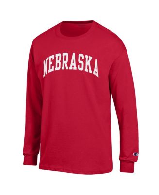 Men's Scarlet Nebraska Huskers Basic Arch Long Sleeve T-Shirt