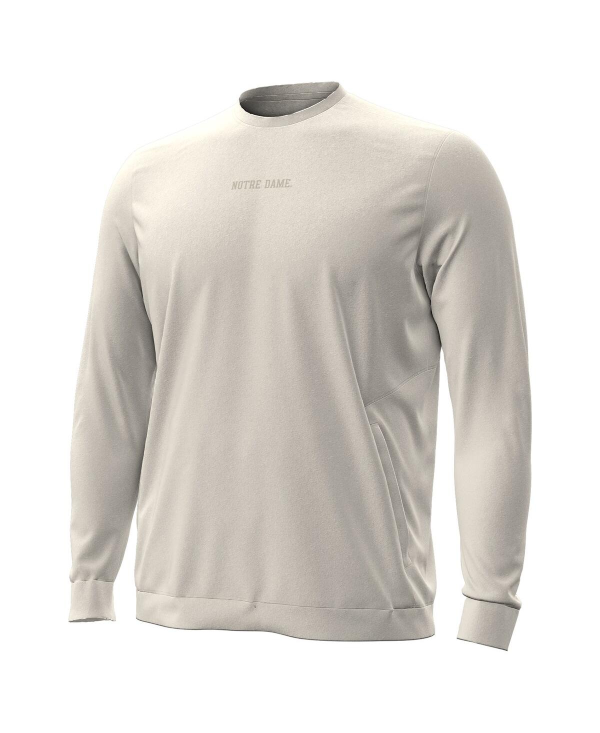 Under Armour Men's Cream Notre Dame Fighting Irish Sideline Meridian Cold Weather Sweatshirt In White