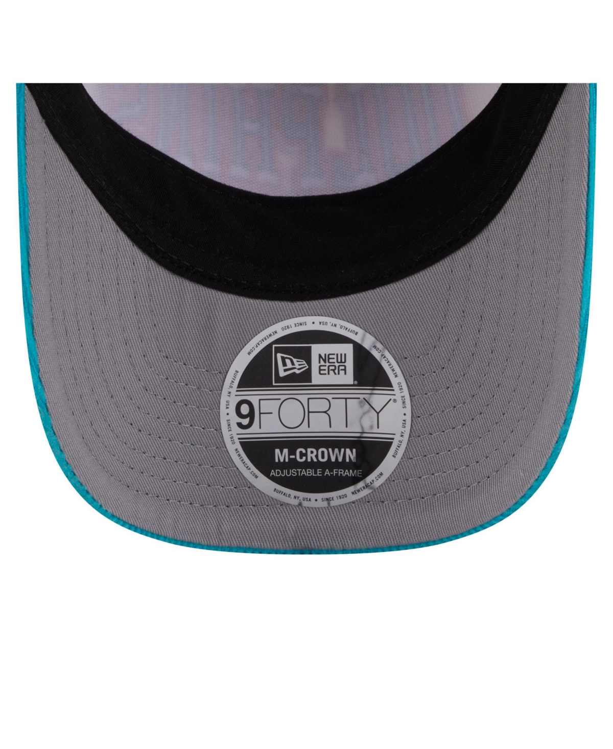 New Era Men'sâ Cream/aqua Miami Dolphins Throwback Two-tone Sided Corduroy 9forty A-frame Adjustable Hat In White