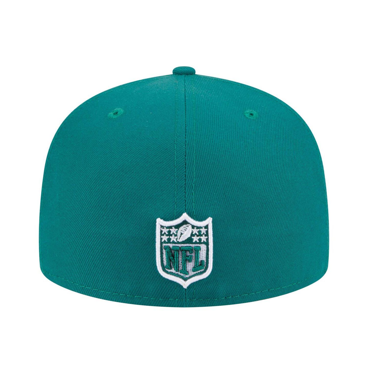 Мужская кепка New Era Green New York Jets Oversized 59FIFTY Fitted Hat — фото 2