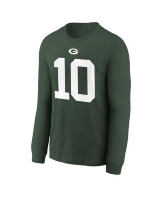 Big Boys and Girls Jordan Love Green Bay Packers Player Name Number Long Sleeve T-Shirt