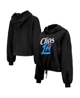 New Era - Women's Black LA Clippers 2024/25 City Edition Cropped Pullover Hoodie