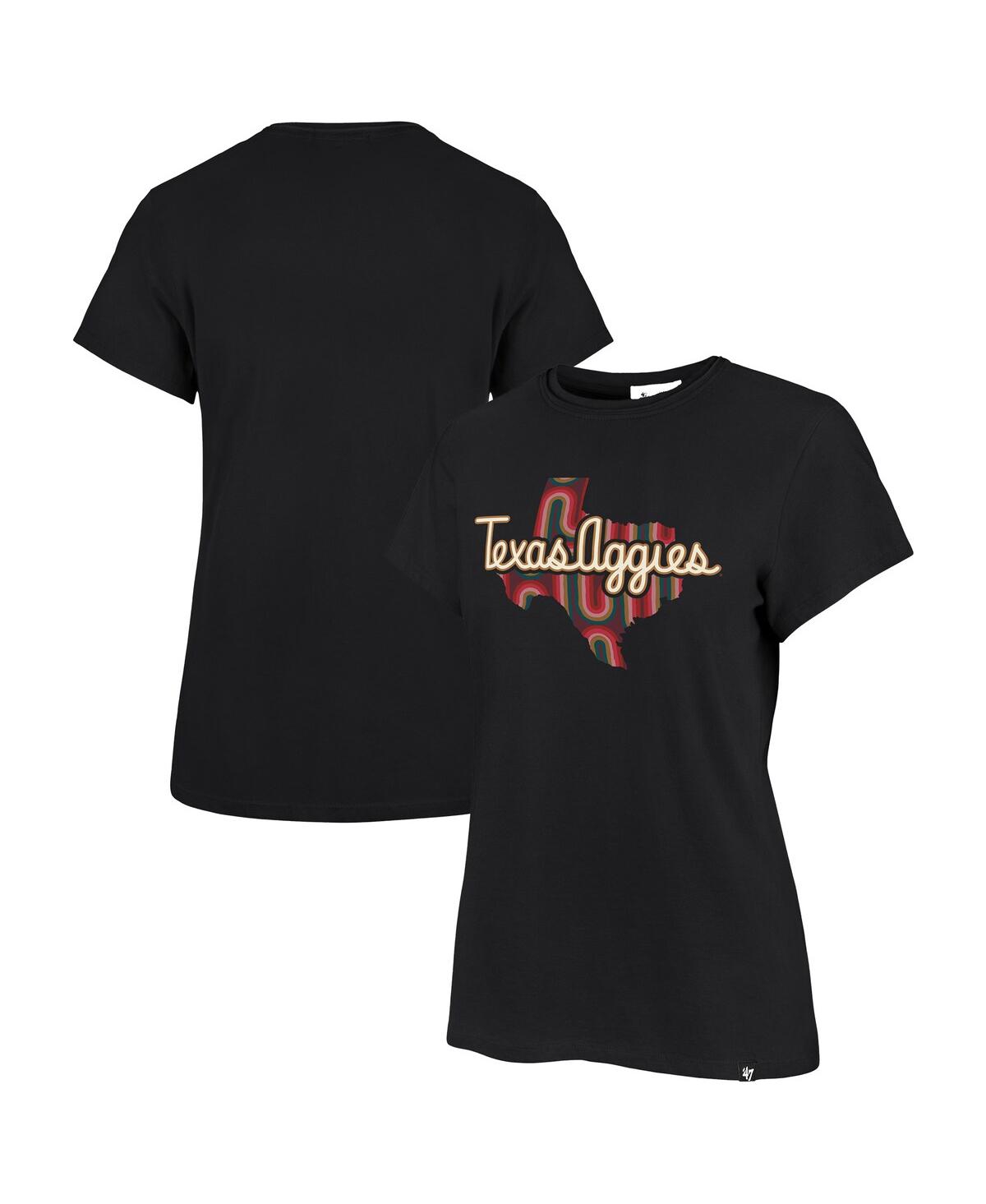 47 Brand Women's Black Texas A&m Aggies Gig Em Girl Retro T-shirt In Black