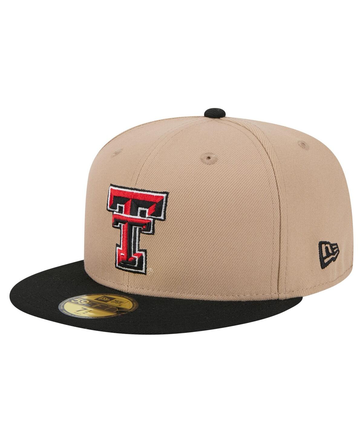 New Era Men'sâ Khaki Texas Tech Red Raiders Two-tone 59fifty Fitted Hat In Brown