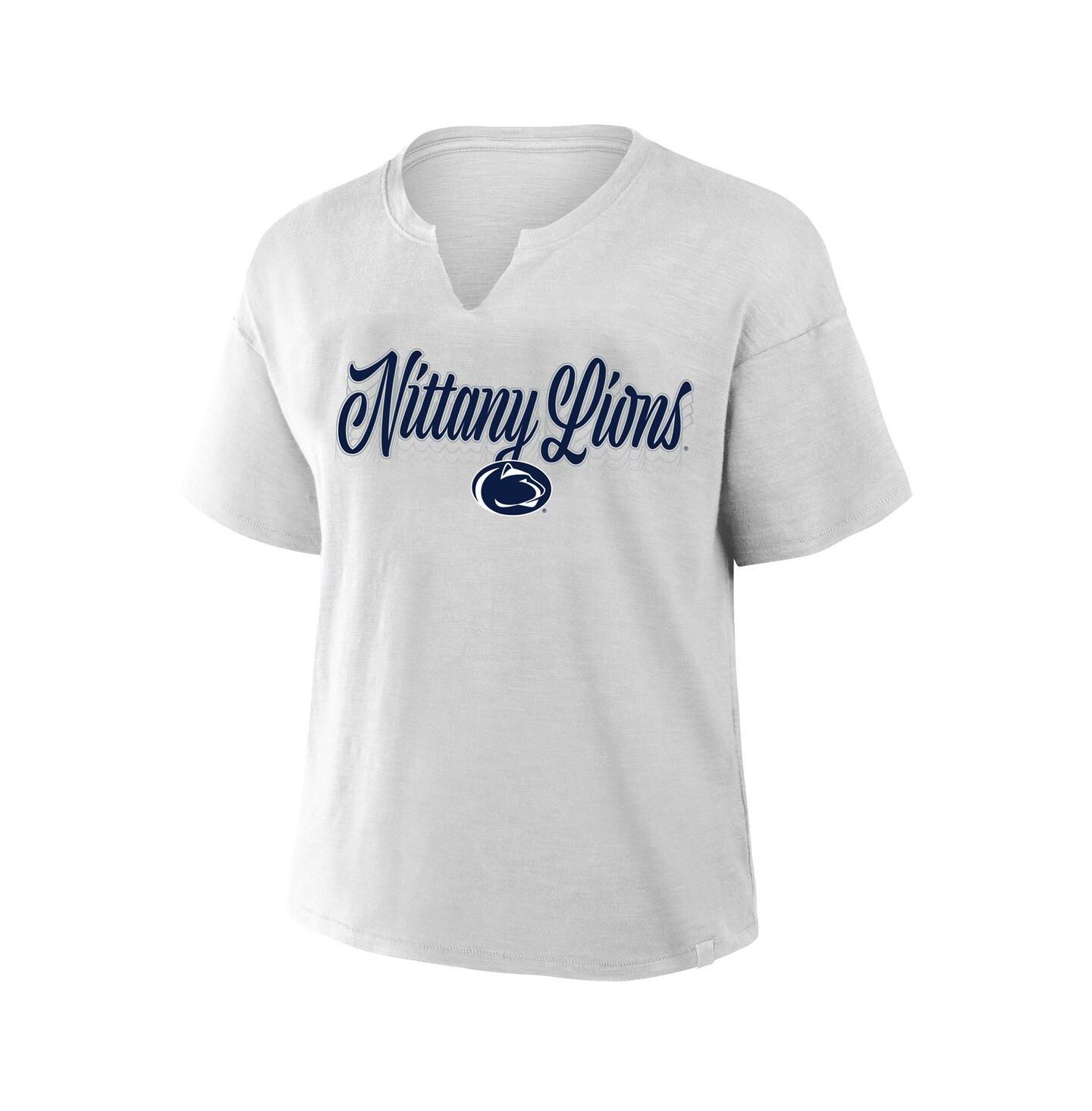 Женская футболка Fanatics Gray Penn State Nittany Lions Plus Size Winning Gear Notch Neck — фото 3