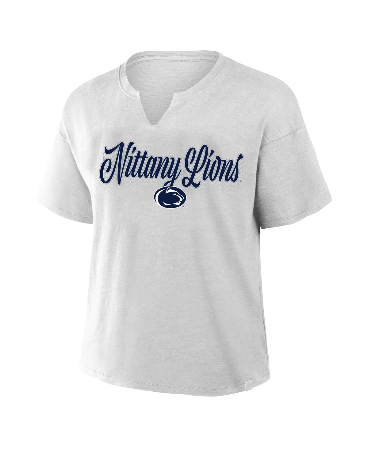 Fanatics Women's Gray Penn State Nittany Lions Plus Size Winning Gear Notch Neck T-shirt In Gray