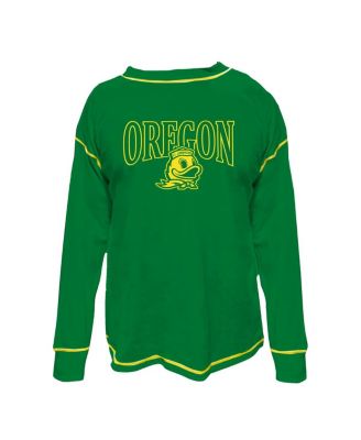 Fanatics - Women's Green Oregon Ducks Plus Size Contrast Stitch Sweatshirt