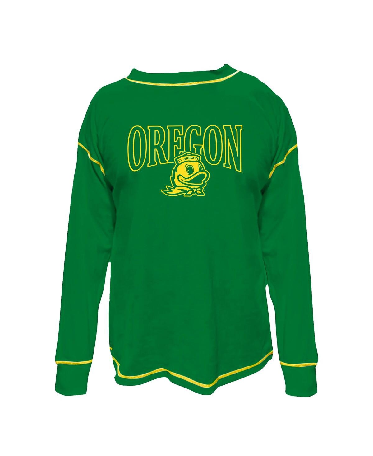 Fanatics Women's Green Oregon Ducks Plus Size Contrast Stitch Sweatshirt In Green