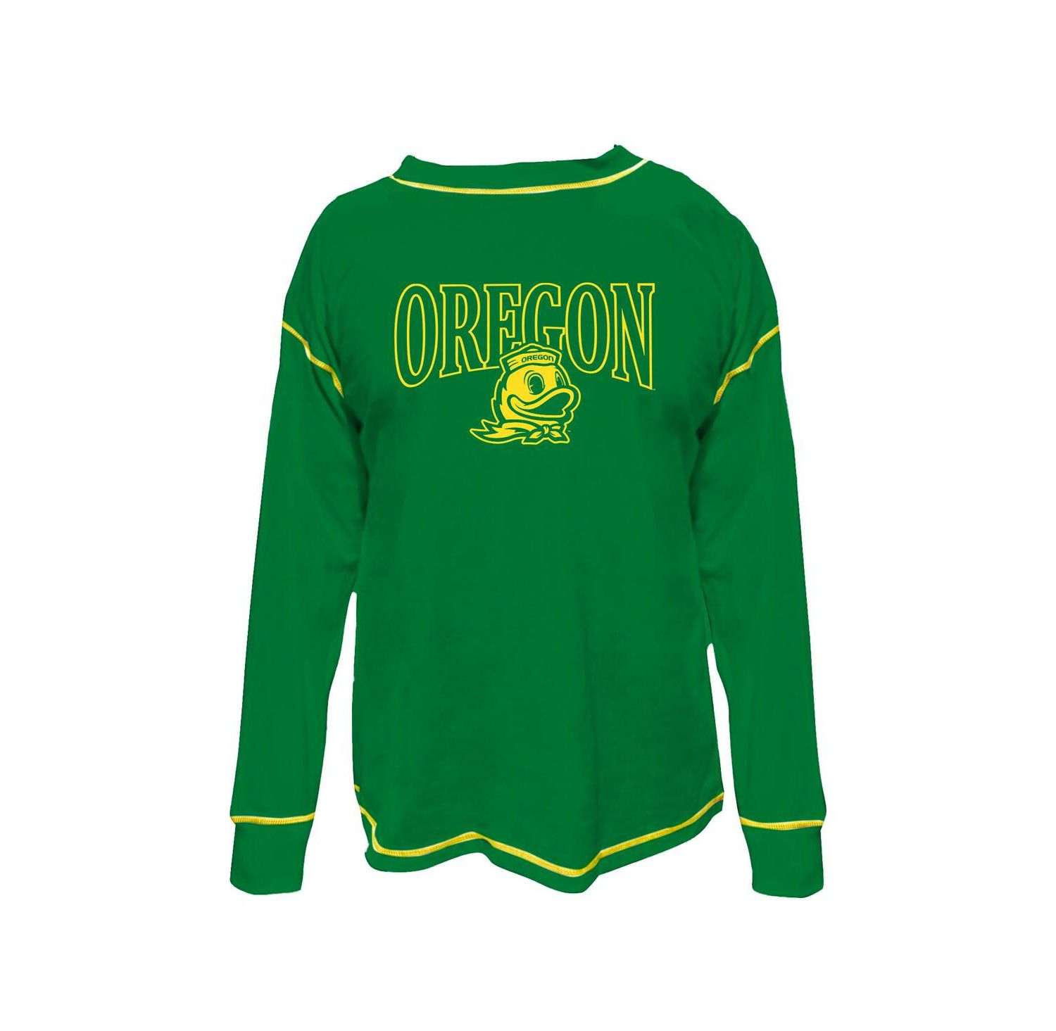 Women's Green Oregon Ducks Plus Size Contrast Stitch Sweatshirt