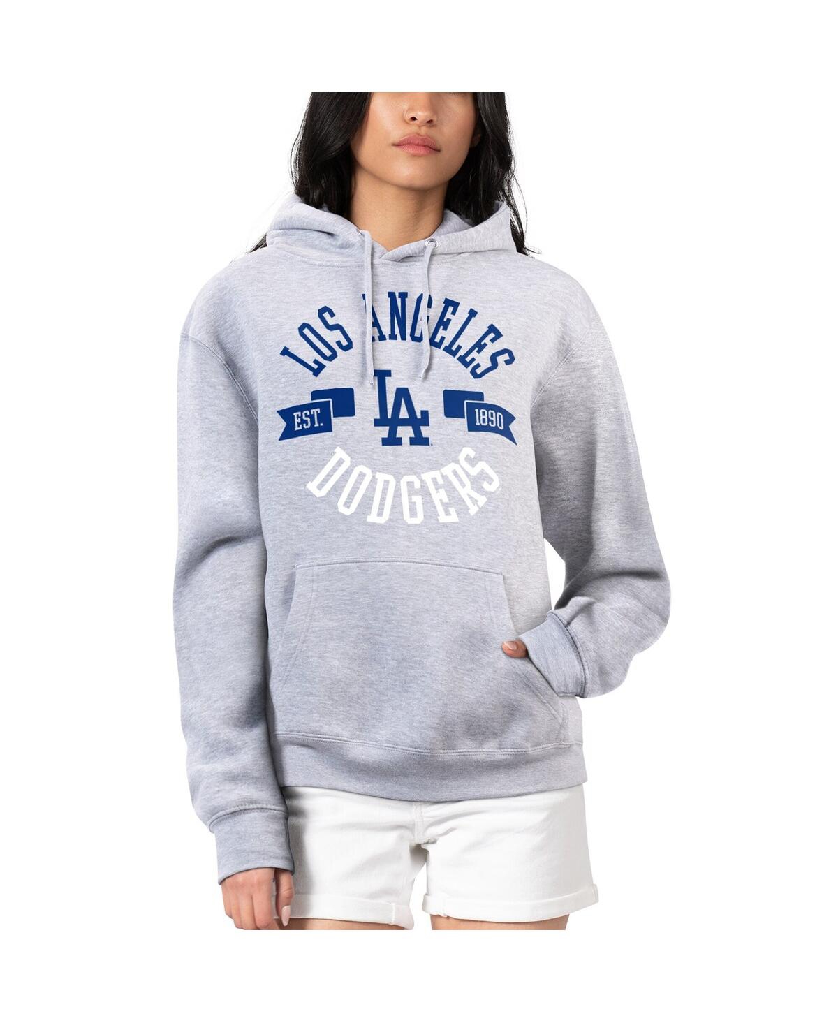 G-iii 4her By Carl Banks Women's Heather Gray Los Angeles Dodgers City Graphic Pullover Hoodie In Gray