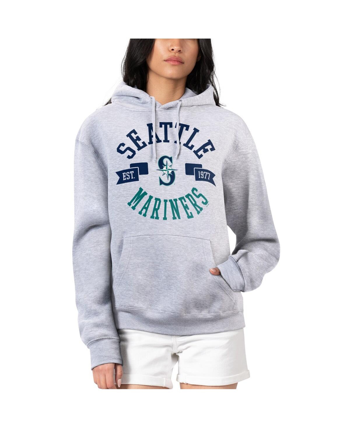 G-iii 4her By Carl Banks Women's Heather Gray Seattle Mariners City Graphic Pullover Hoodie In Gray