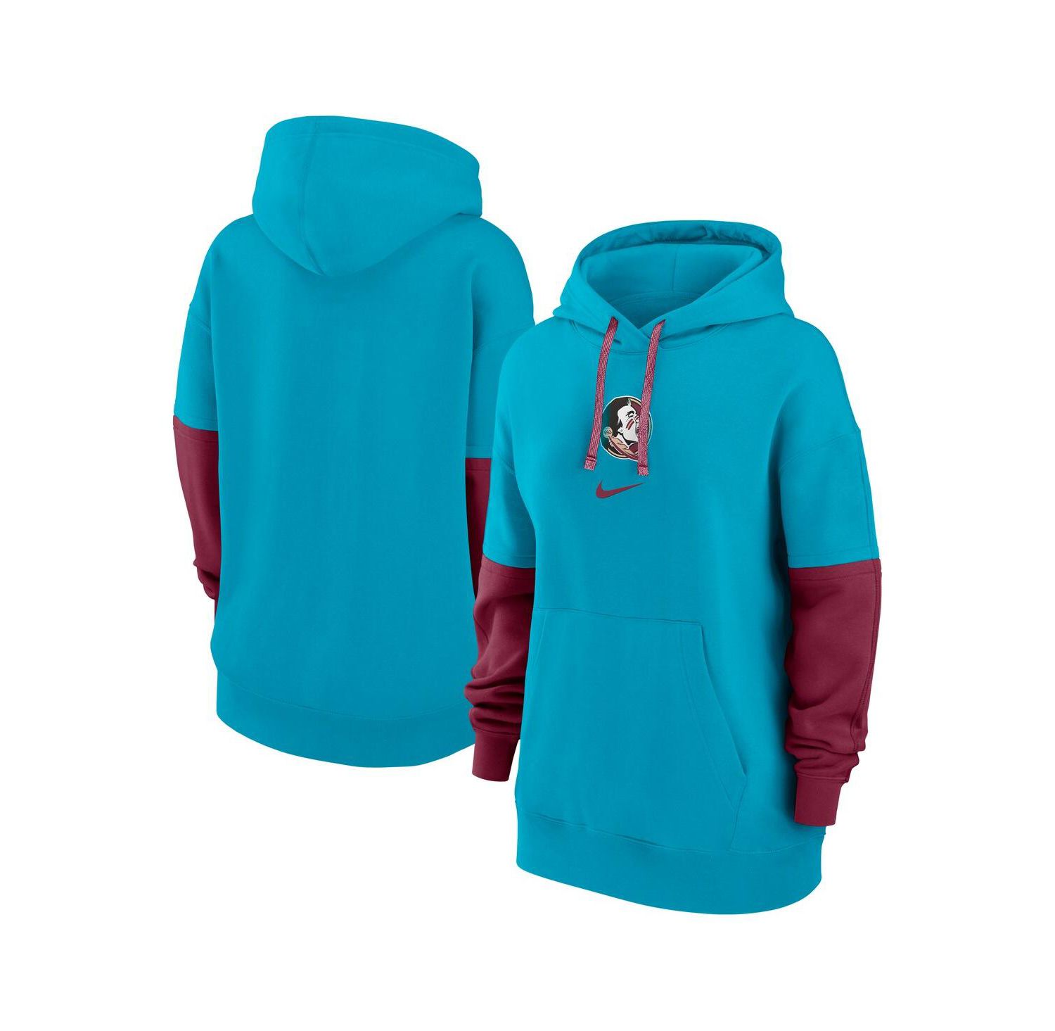 Women's Turquoise Florida State Seminoles Oversized Essential Fleece Hoodie