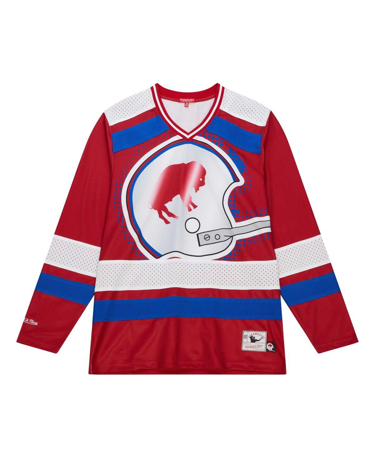 Mitchell & Ness Women's Red Buffalo Bills Big Face 7.0 Long Sleeve Jersey T-shirt In Multi
