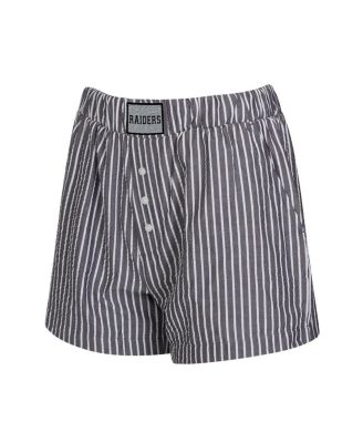 Women's 2-Pack Charcoal Las Vegas Raiders Stripes and Solids Boxer Shorts Set