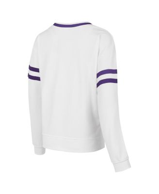 Women's White/Purple Phoenix Suns Borough Pullover Sweatshirt
