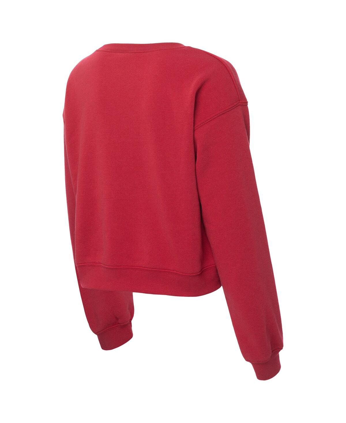 ZooZatz Women's Crimson Alabama Tide Chenille Cropped Sweatshirt