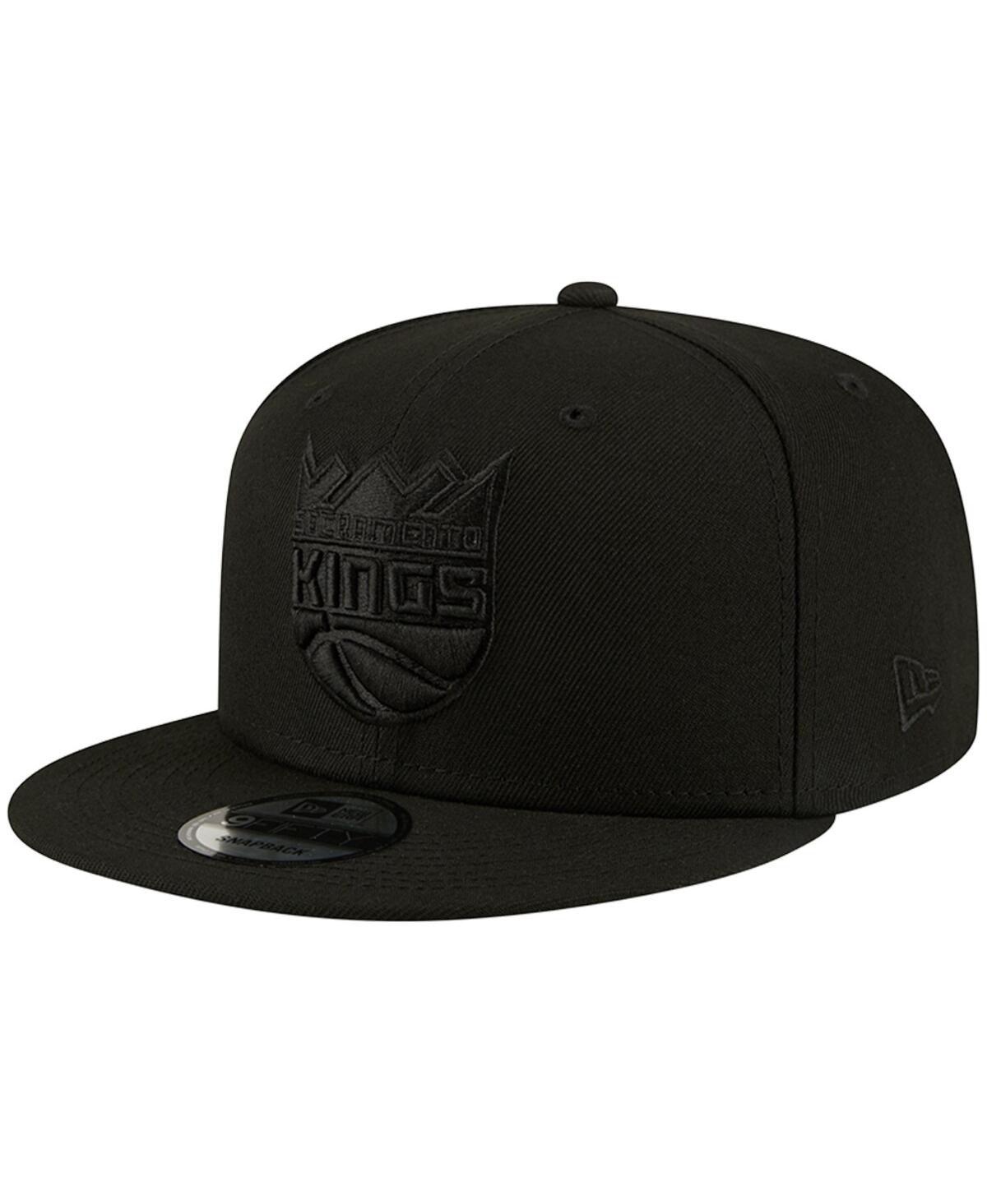 New Era Men's Sacramento Kings Black On Black 9fifty Snapback Hat In Black
