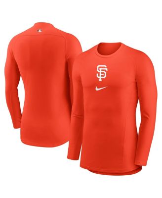 Nike - Men's Orange San Francisco Giants City Connect Base Layer Raglan Long Sleeve Performance T-shirt