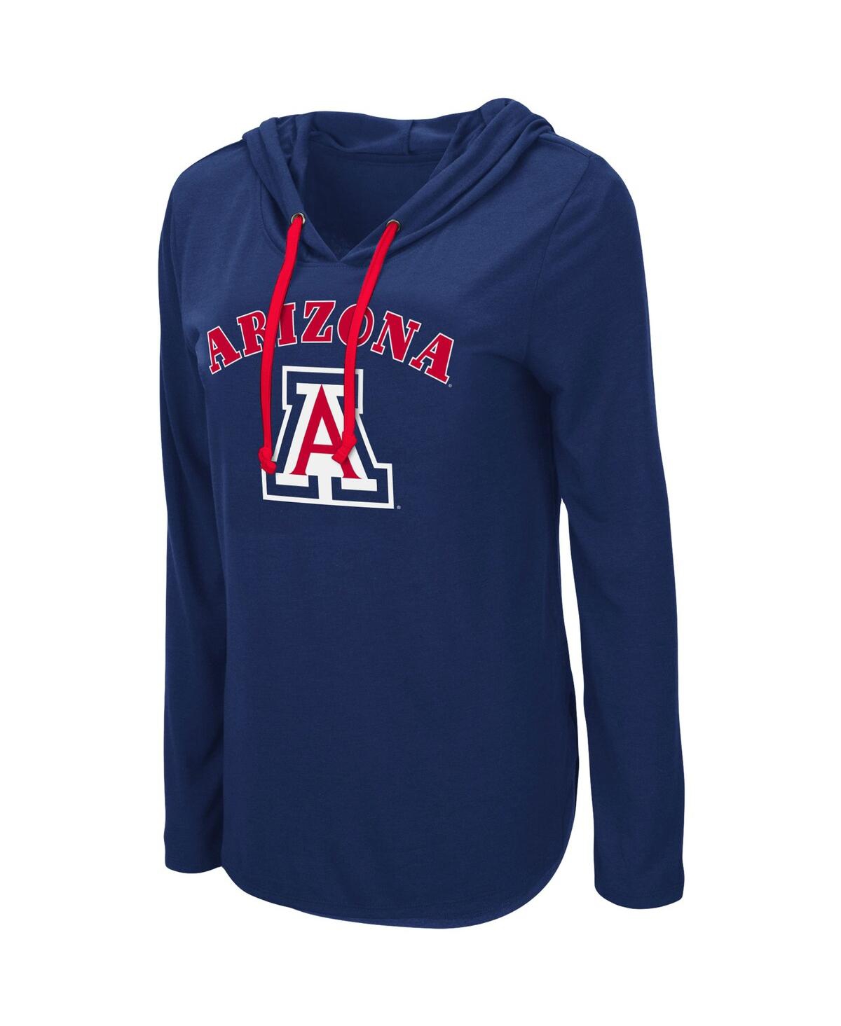 Colosseum Women's Navy Arizona Wildcats My Lover Lightweight Hooded Long Sleeve T-shirt In Blue