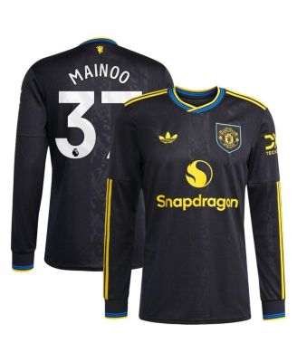 adidas - Men's Kobbie Mainoo Black Manchester United 2025/26 Third Replica Long Sleeve Player Jersey