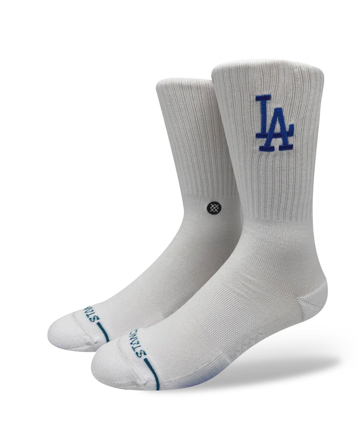 Stance Men's And Women's Los Angeles Dodgers White Crested Knit Crew Socks In White