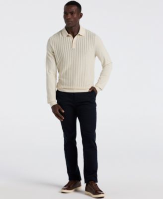 Men's Textured Front Polo Sweater