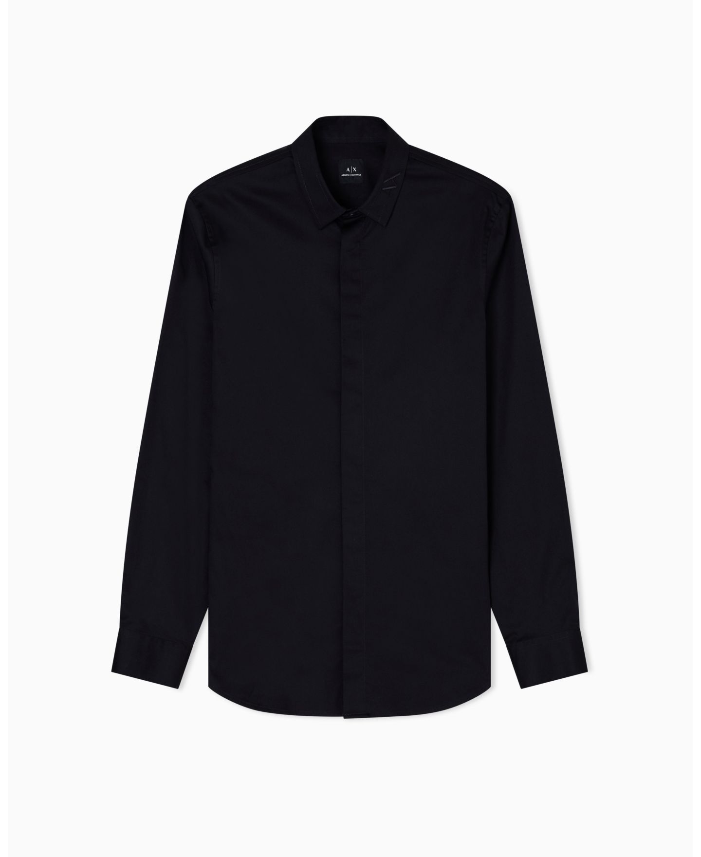 Мужская рубашка A|X Armani Exchange Night Lab Satin Woven, цвет: Чёрный — фото 5