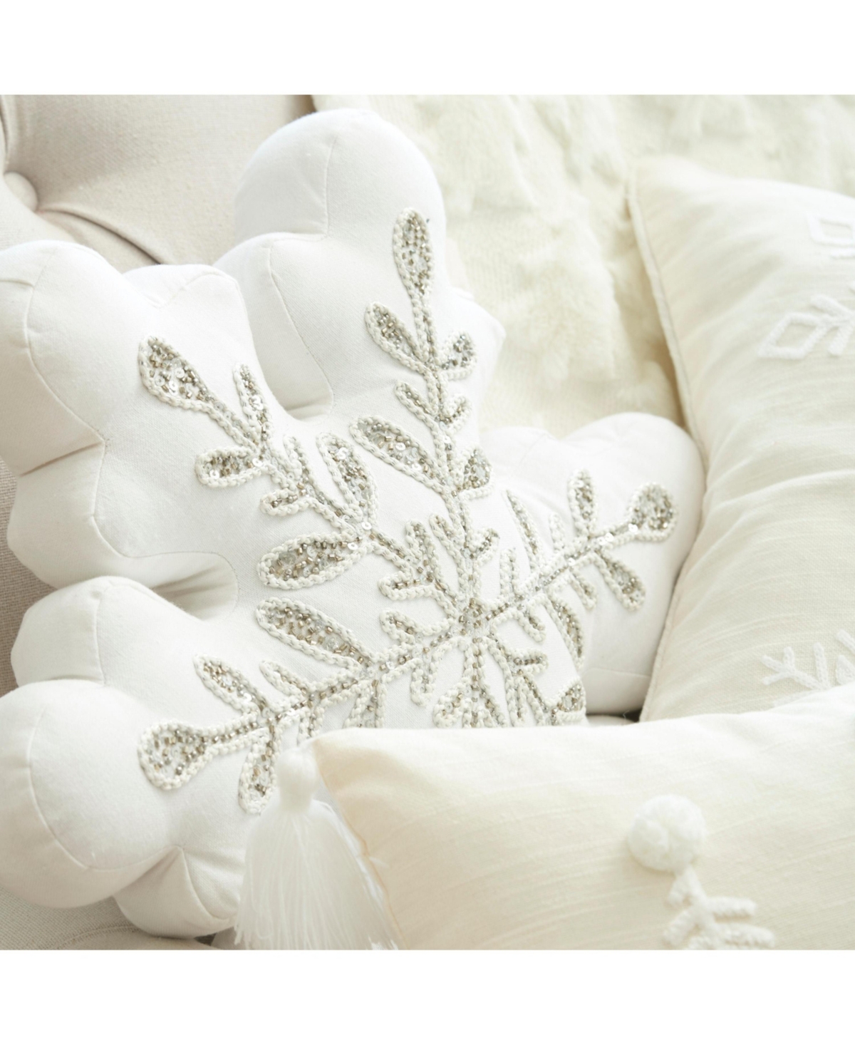 Sparkle Snowflake Throw Pillow, 16" x 18"