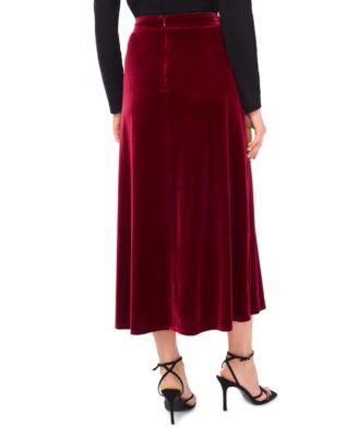 Women's Velvet A-Line Maxi Skirt