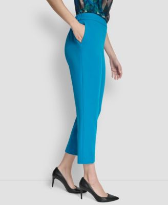 Women's Mid Rise Elastic Back Ankle Pants