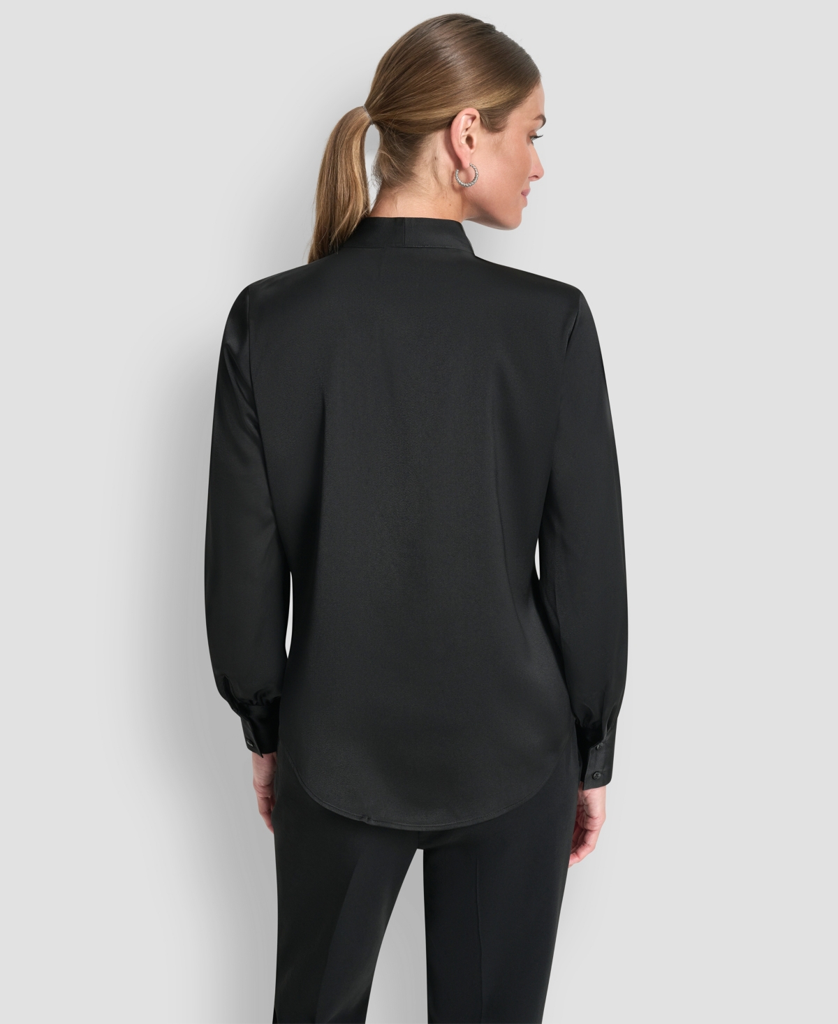 Dkny Women's Front Button Long Sleeve Blouse